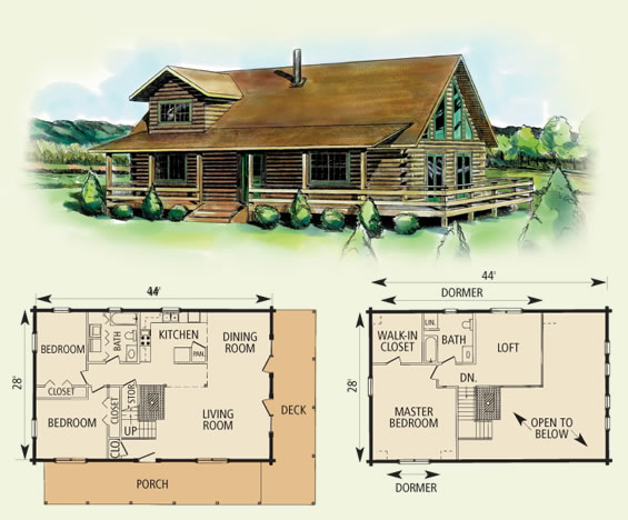 berkeley log home and cabin floor plan