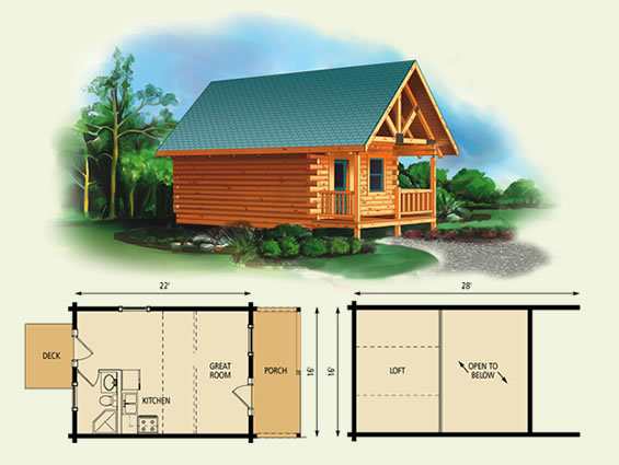 Log Cabin Floor Plans with Loft