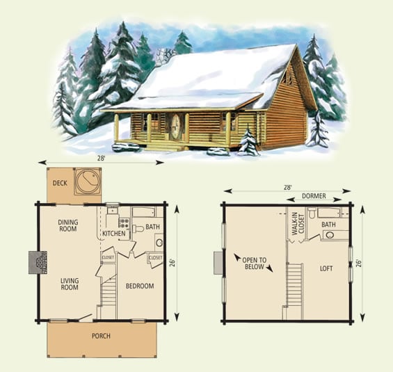16 X 24 Cabin Plans with Loft
