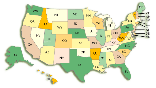 US Map of Independent Representatives