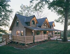 Custom log cabin home