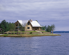 lake log home