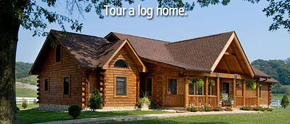 Custom log home, log cabin home, cozy log cabin