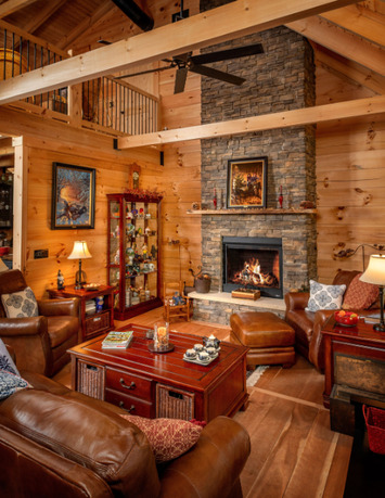 Stoneridge Log Home Living Room