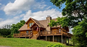 Lakefront log home