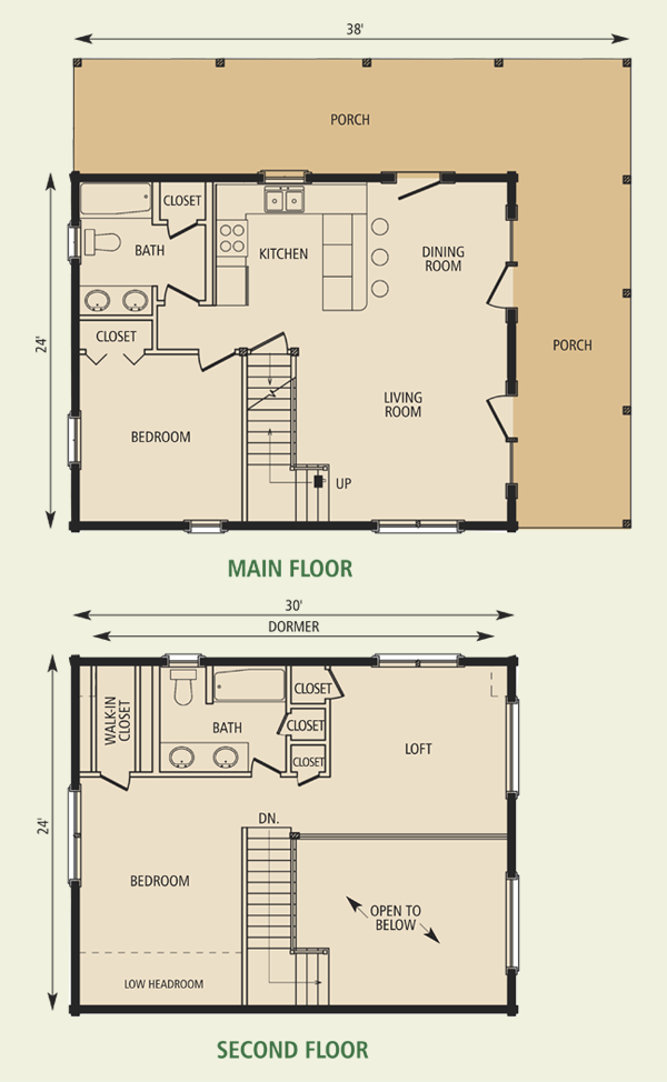 Nantahala Log Home Floor Plan
