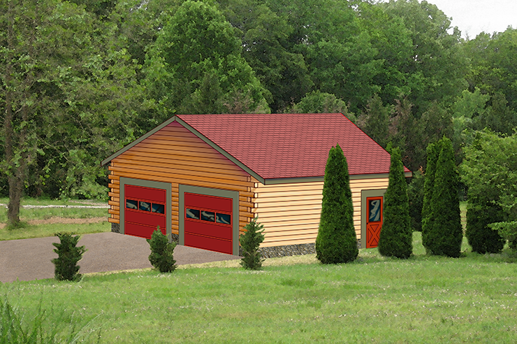 24x24 Garage Log Home