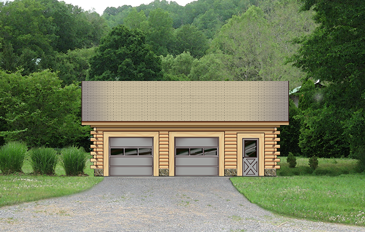24x32 Garage Log Home