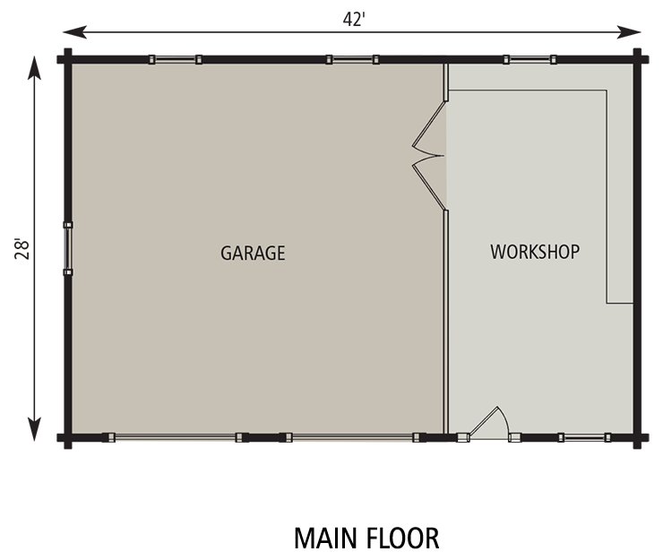28x42 Garage Workshop Floor Plan