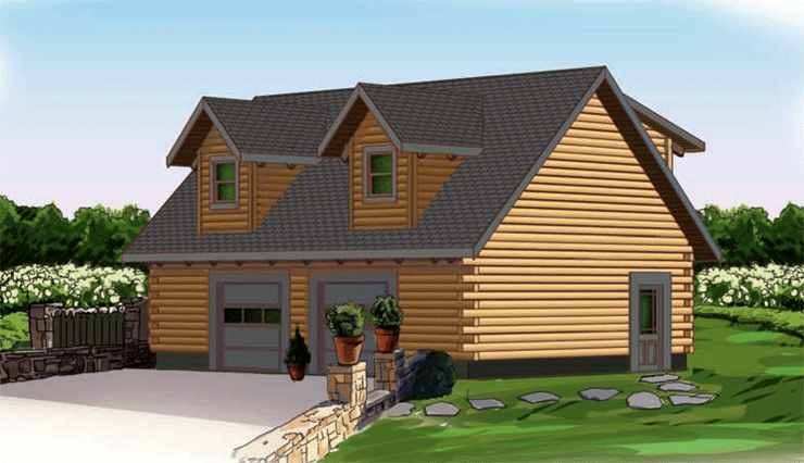 24x36 Garage Cottage II Log Home