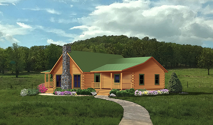 Piedmont III Log Home