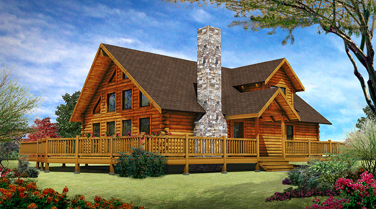 Lakefront Log Home