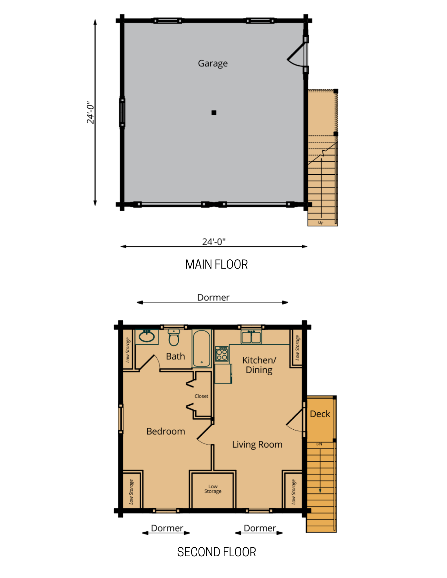 24x24 Garage Cottage Floor Plan
