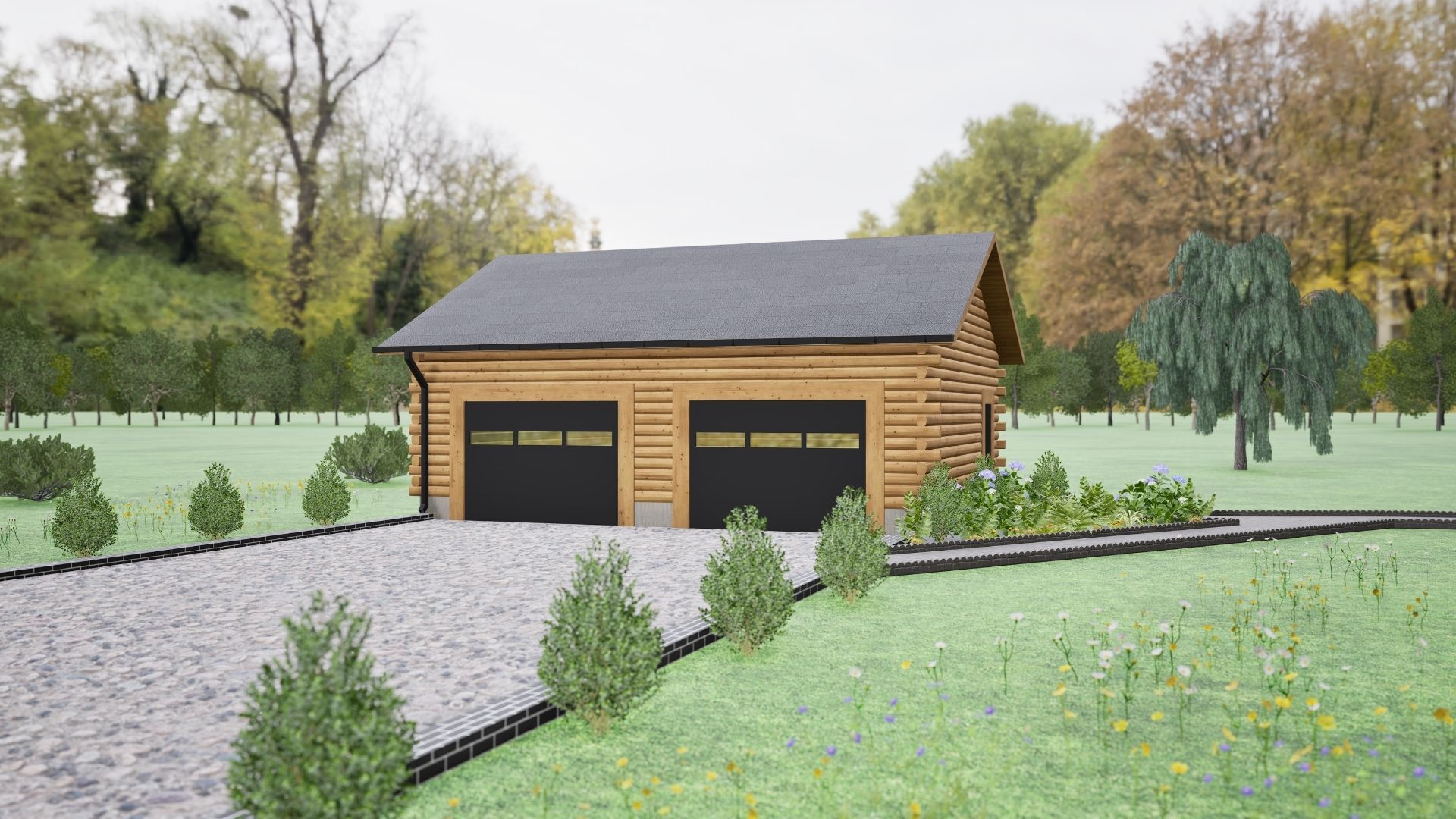 24x30 Garage Log Home