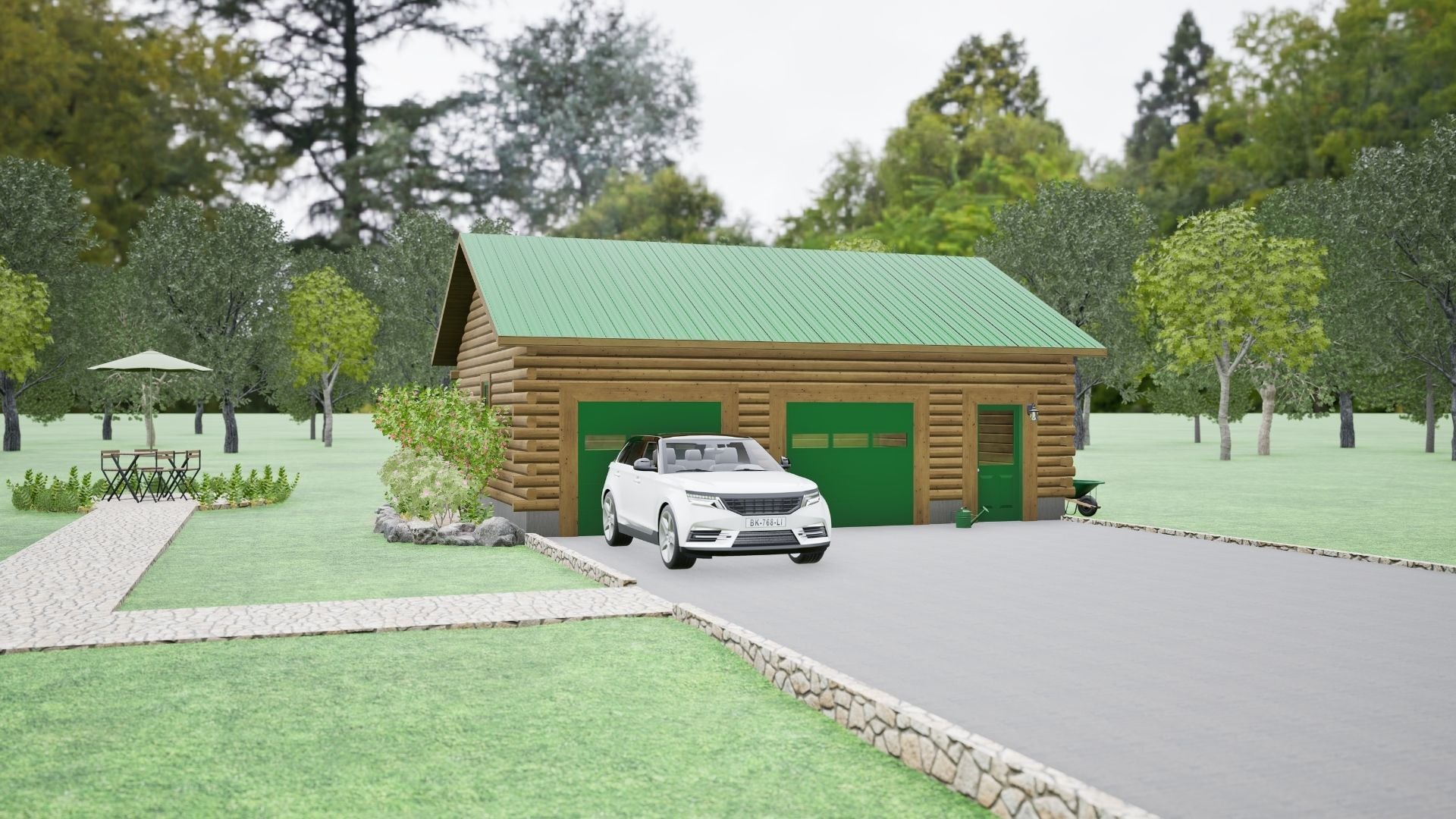 24x32 Garage Log Home
