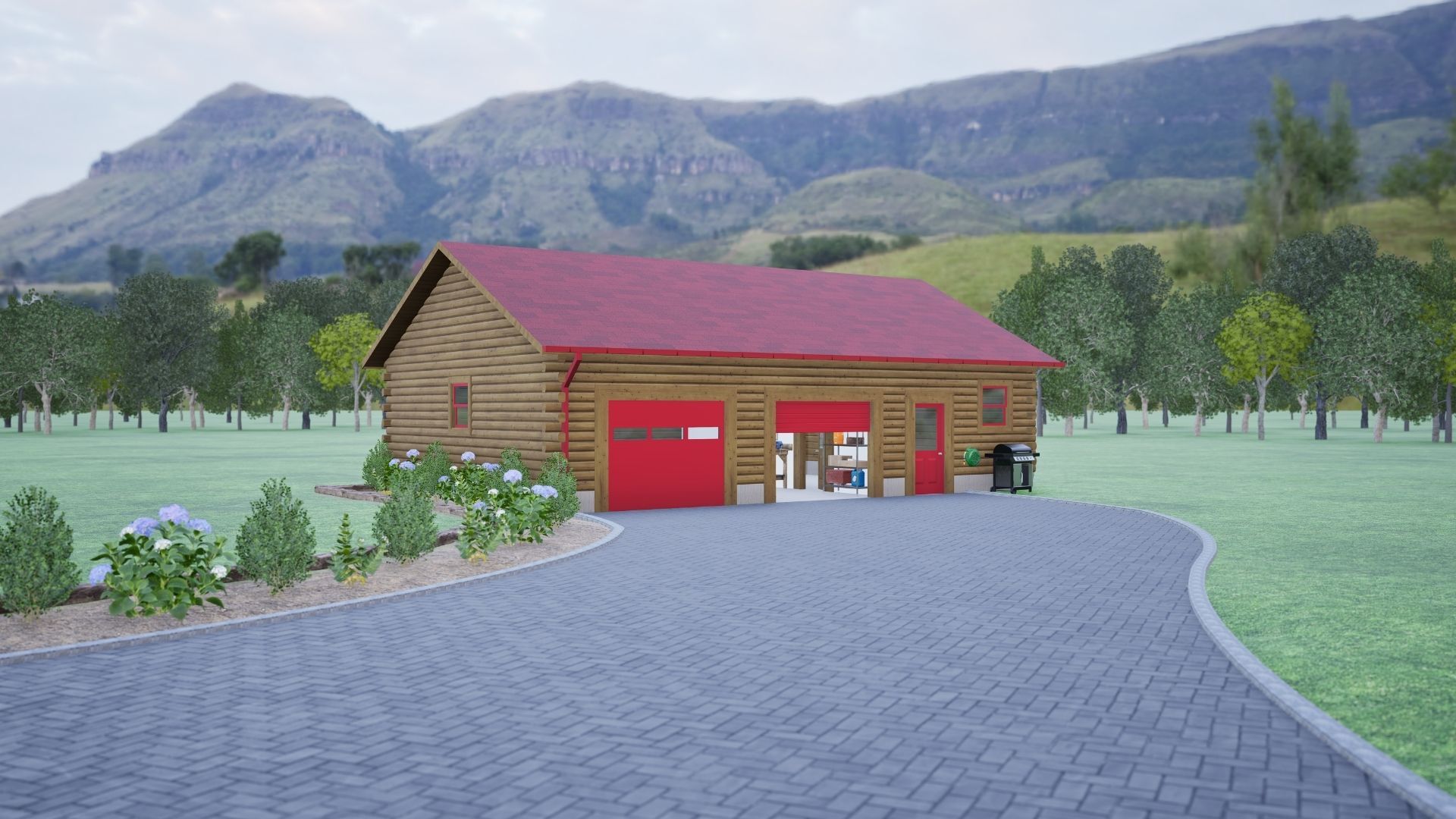 28x42 Garage Workshop Log Home