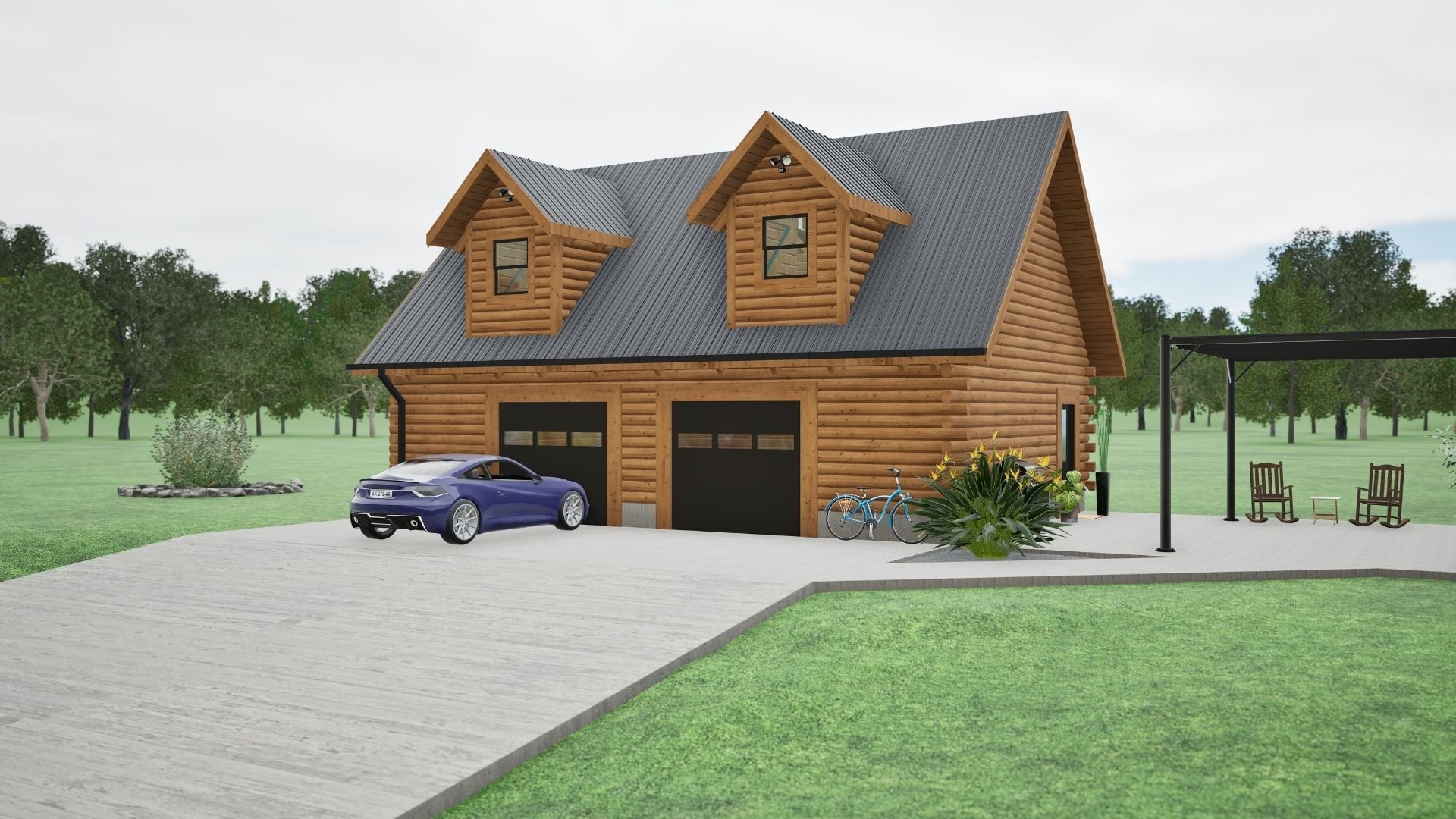 24x36 Garage Cottage II Log Home