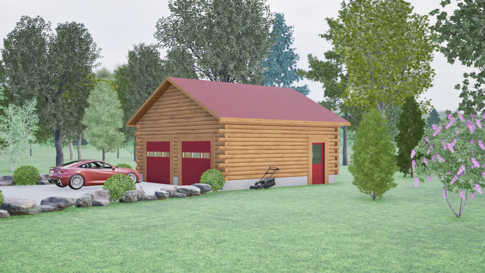 24x24 Garage Log Home