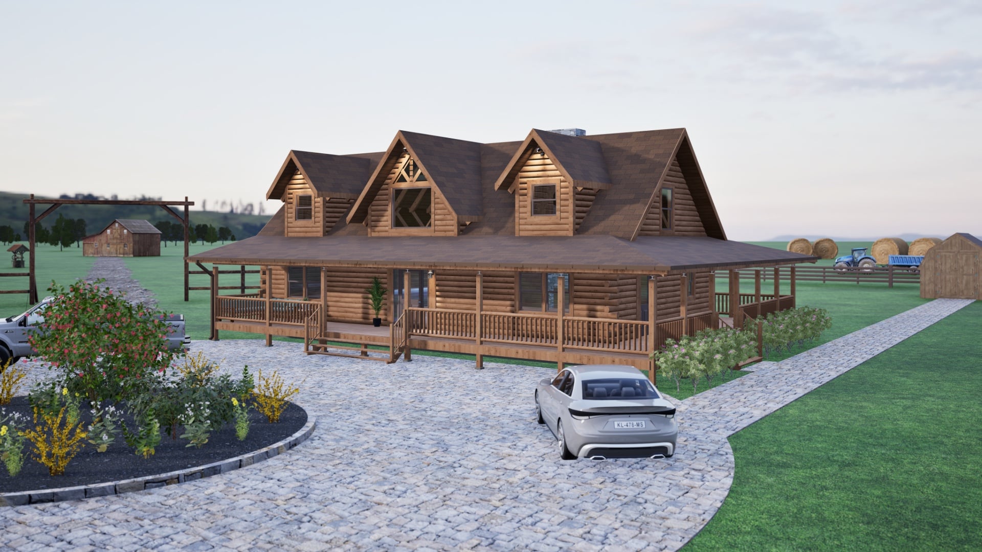 Fair Oaks II Log Home