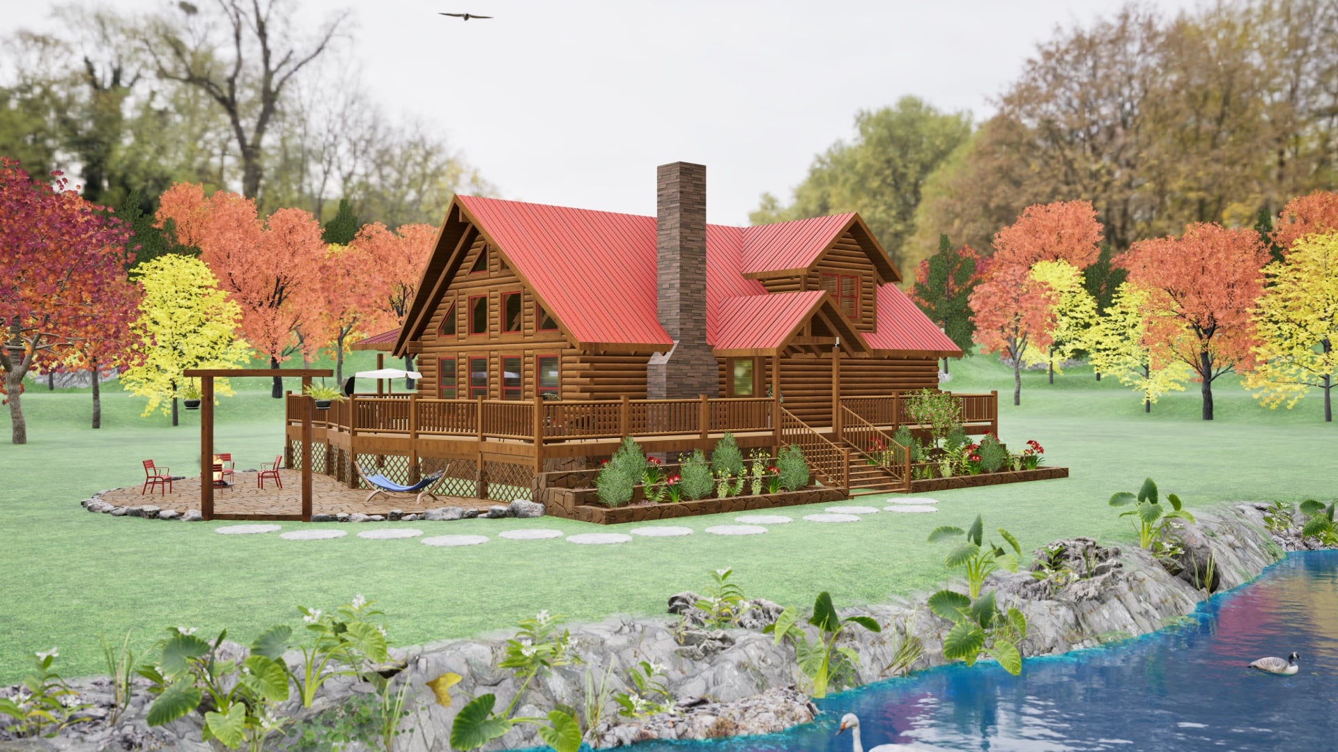Lakefront II Log Home