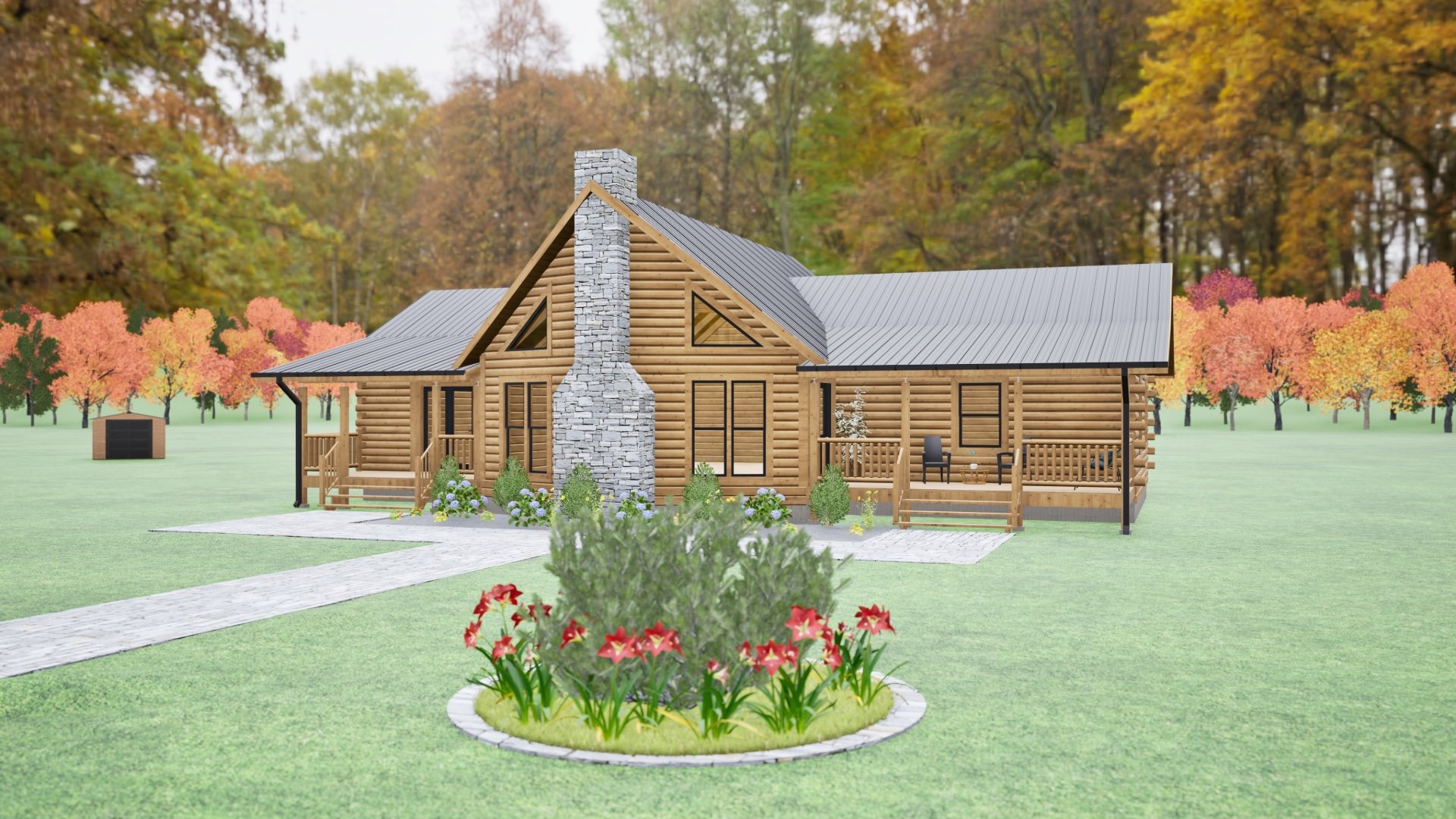 Piedmont II Log Home