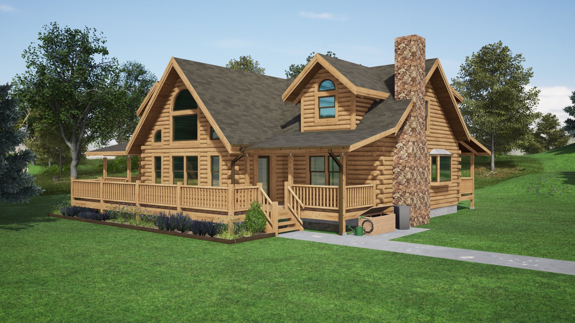 Waters Edge Log Home